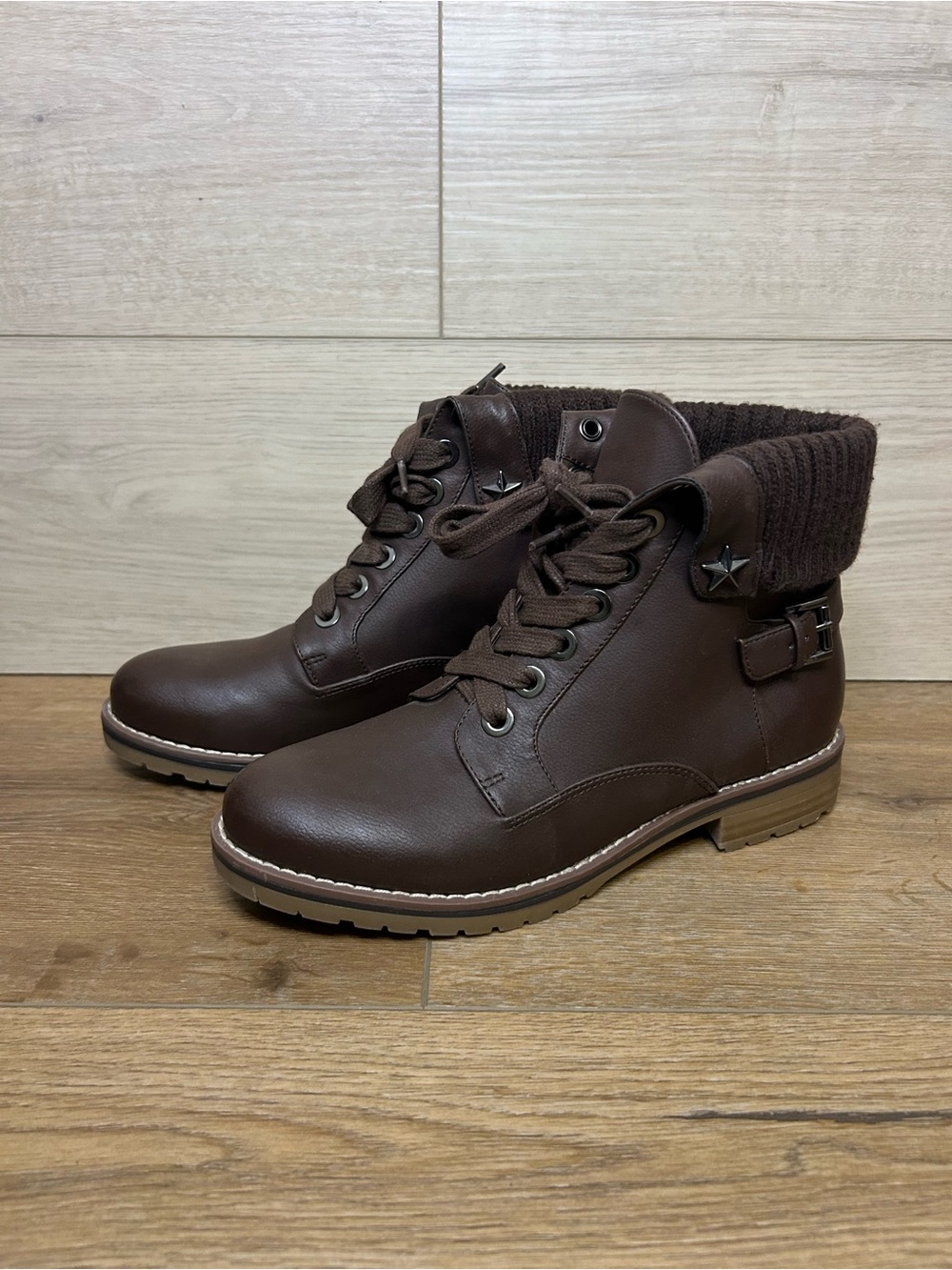 TOMMY HILFIGER Oranda Brown Boots Booties Sz 8 M - Picture 2 of 6